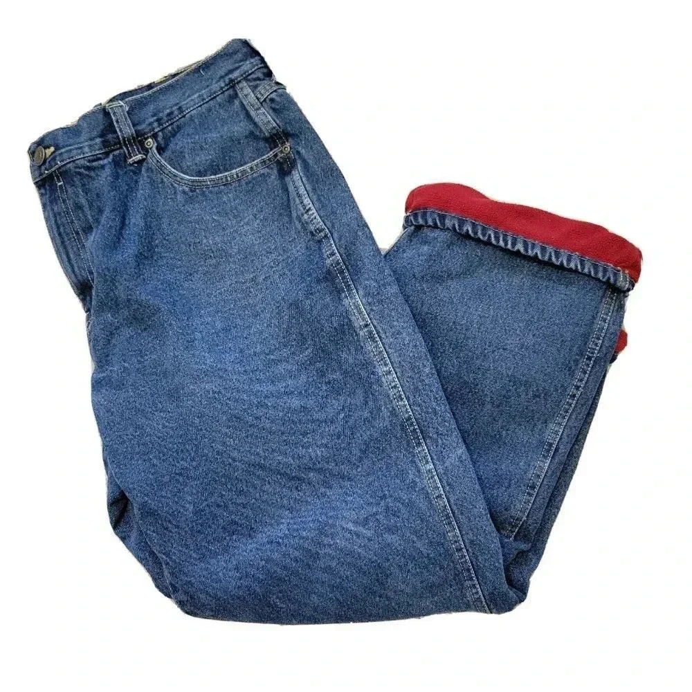Red Head Jeans 40" x 30" Men's Red Flannel Lined 100% Cotton Thick Heavy